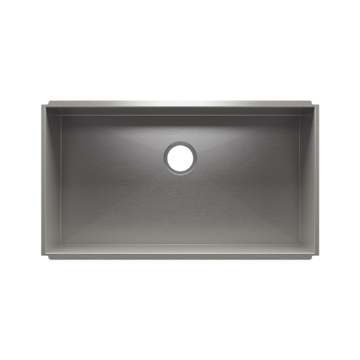 Julien 003633-DW1 UrbanEdge 34.5" W X 10" H X 19.5" D Single Bowl Undermount Kitchen Sink with Back Center Drain in Brushed Stainless Steel