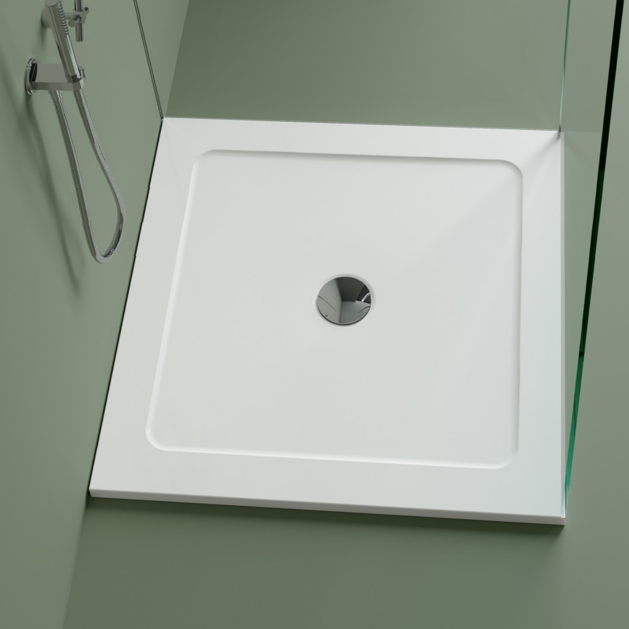 Marmite 00993636BL SB-3636-CD 36" L X 36" W X 1-1/4" H Shower Base without Overflow in White