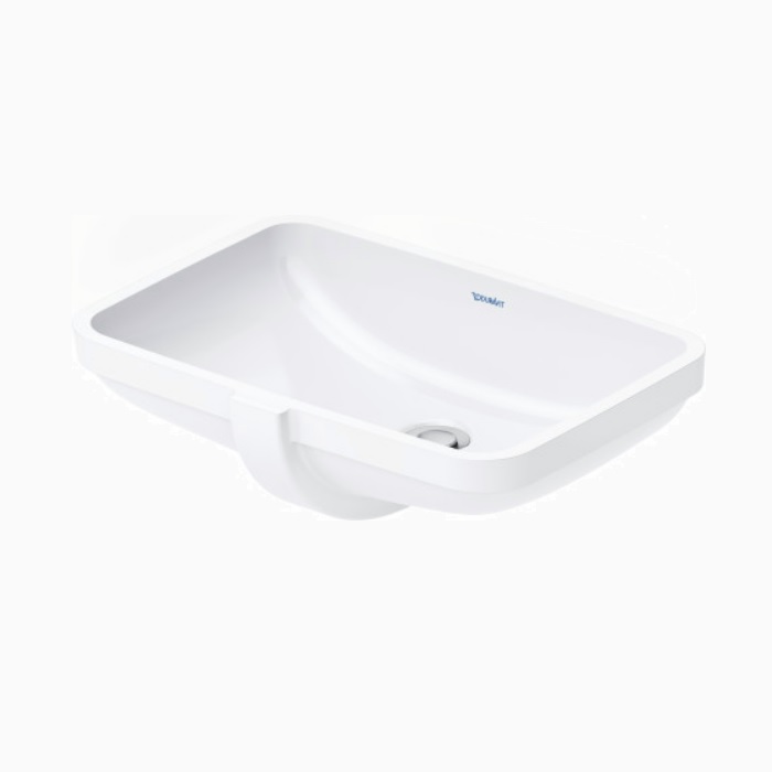 Duravit 03954900172 No.1 PRO 19 1/4" L X 13" W Undermount Vanity Basin with Overflow without Faucet Deck in White