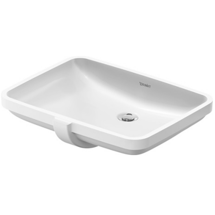 Duravit 0395550017 No.1 21-5/8" L X 15 3/4" W Rectangular Under Mounted Bathroom Sink with Overflow and Center Drain in White (Drain Sold Separately)