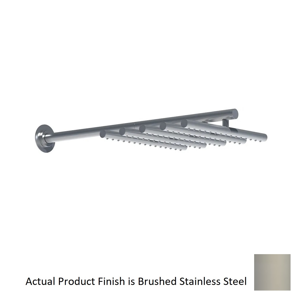 Vola 050-40, 2 GPM Wall Mounted Square Rain Shower Head in Brushed Stainless Steel