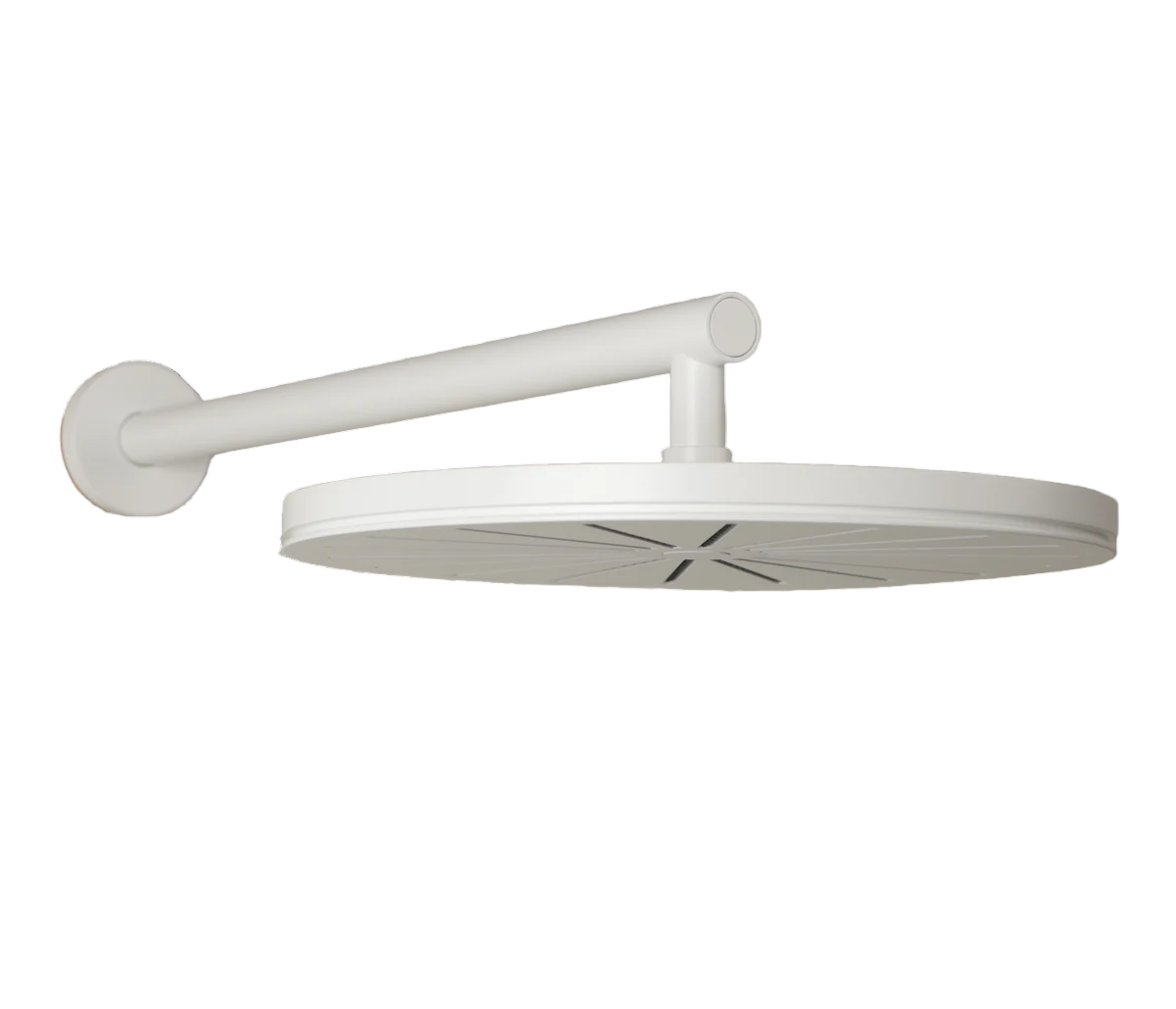 Vola 060-18, 2.0 GPM Wall Mounted Round Shower Head with Arm in White