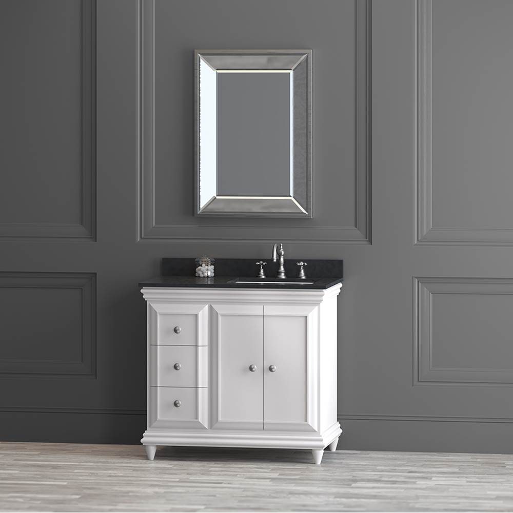 Ronbow 066236-R-W01 36'' Genova Vanity with Doors on Right in White