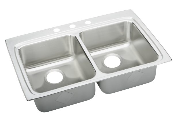 Elkay ECTSRAD33226BG4 Crosstown Equal Double Bowl Dual Mount Stainless Steel ADA Sink Kit