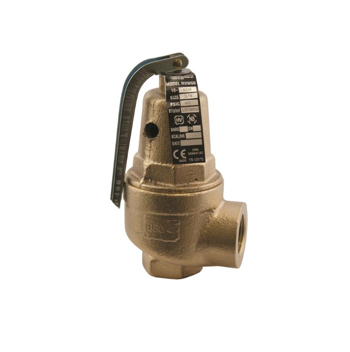 Apollo 1061734 10-600 Series 1-1/2" FNPT X 2" FNPT, 13,923 MBtu, 150 PSI Bronze Safety Relief Valve with Oversized Outlet