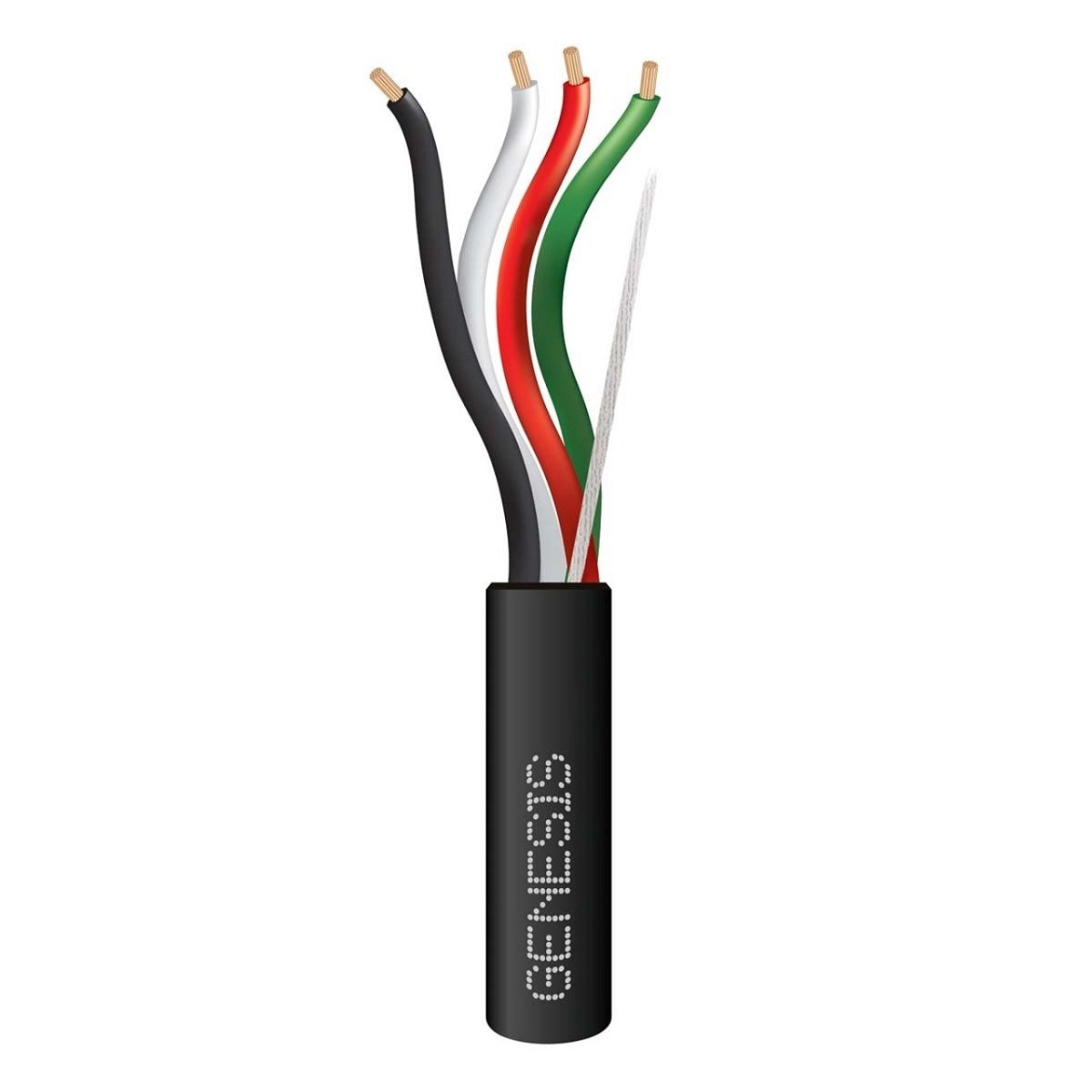 Genesis Cable 10703908 14 AWG 4 Conductor Stranded Mini Split Tray Cable 600V Black 50 FT