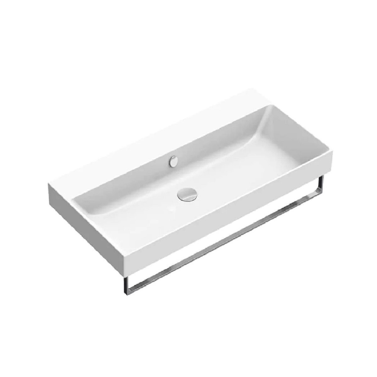 Catalano 10ZE Zero 39-3/8" W X 19-11/16 D X 6-11/16" H Wall Mounted Rectangular Bathroom Sink in White
