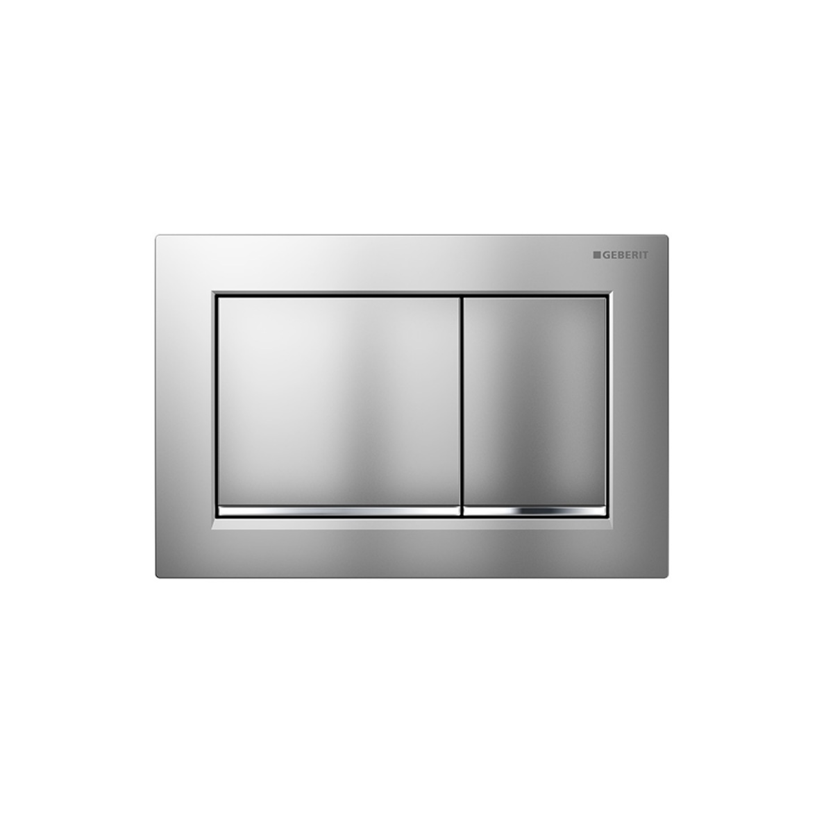 Geberit 115.080.JQ.1 Actuator Plate Omega30 for Dual Flush in Matte Chrome with Polished Chrome Accent