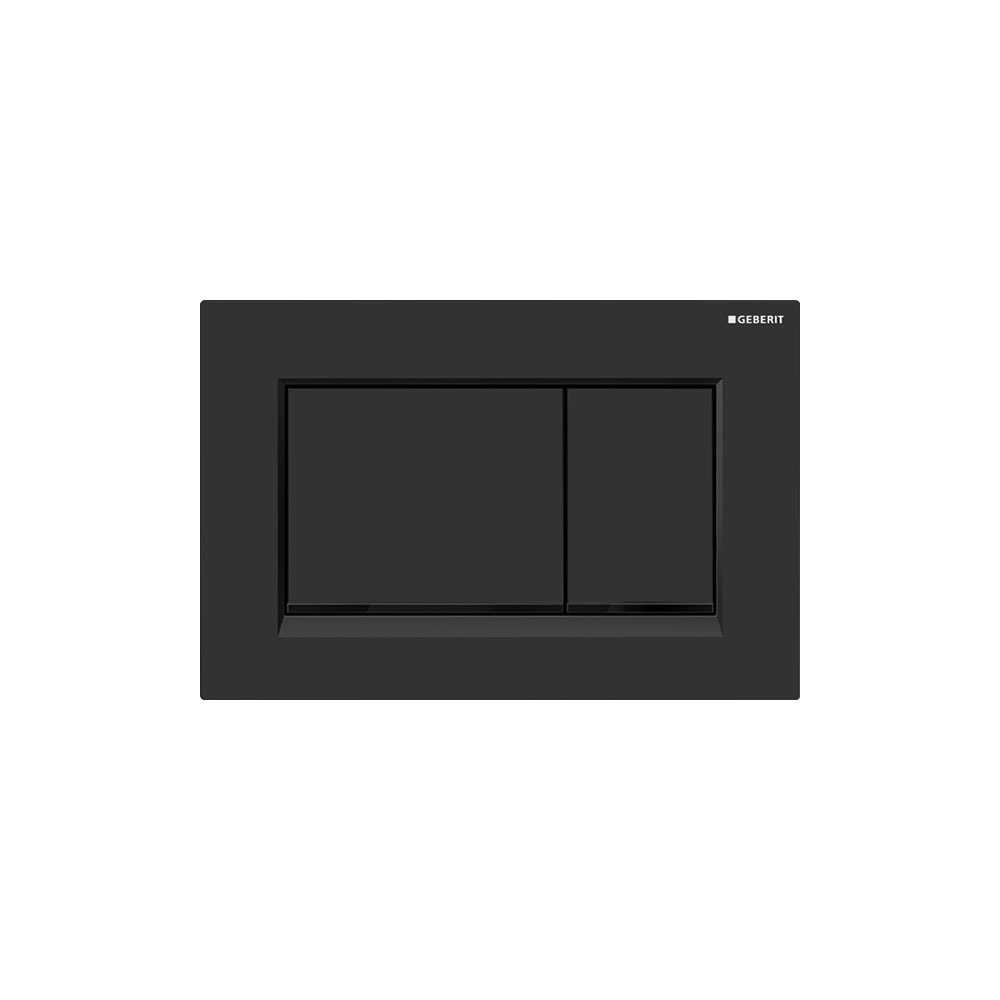 Geberit 115.883.16.1 Sigma30 Actuator Plate for Dual Flush in Matte Black/Polished Black Accent