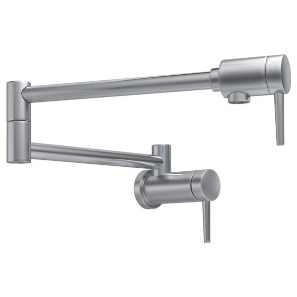 Delta 1165LFAR Contemporary 4 GPM Wall Mounted Pot Filler in Arctic Stainless