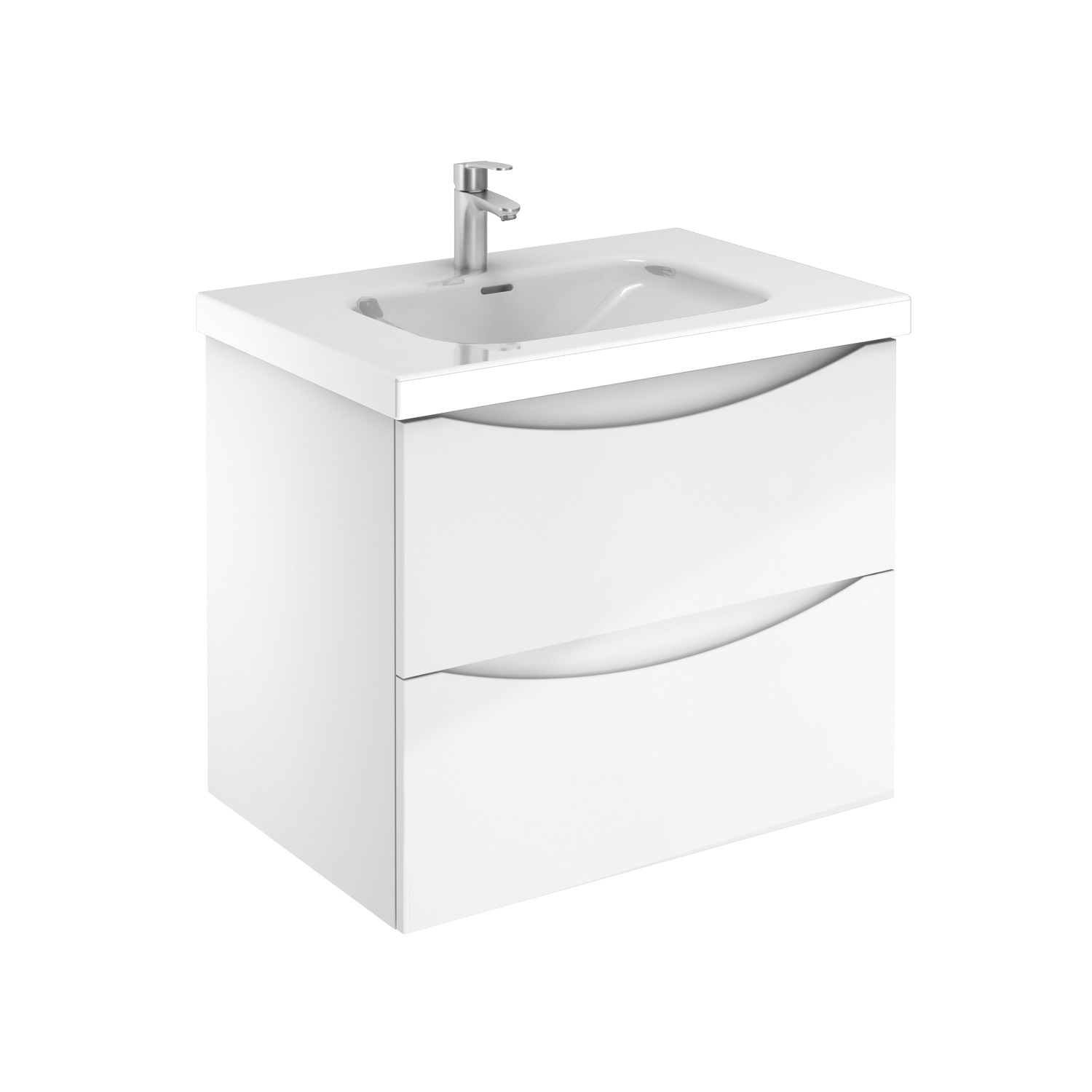 Emory and Bond 123VB89828WH Lupa Series Wall-mount Vanity Base 28" x 18" 2 Drawers in High Gloss Lacquered White