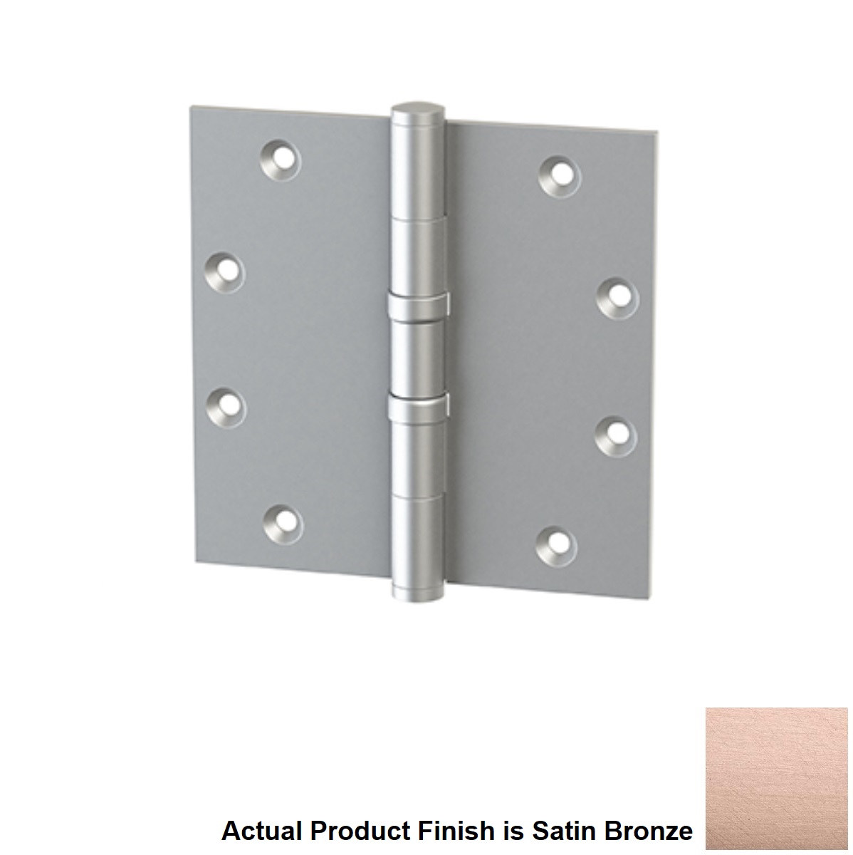 Merit Metal 125BB-5"x5" Satin Bronze Heavy Duty Two Ball Bearing Hinge