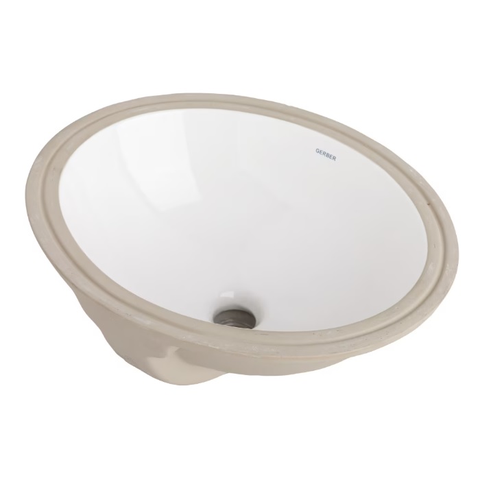 Gerber G0013743 Luxoval 6-7/8" H X 17-5/8" W Oval Undercounter Bathroom Sink in White