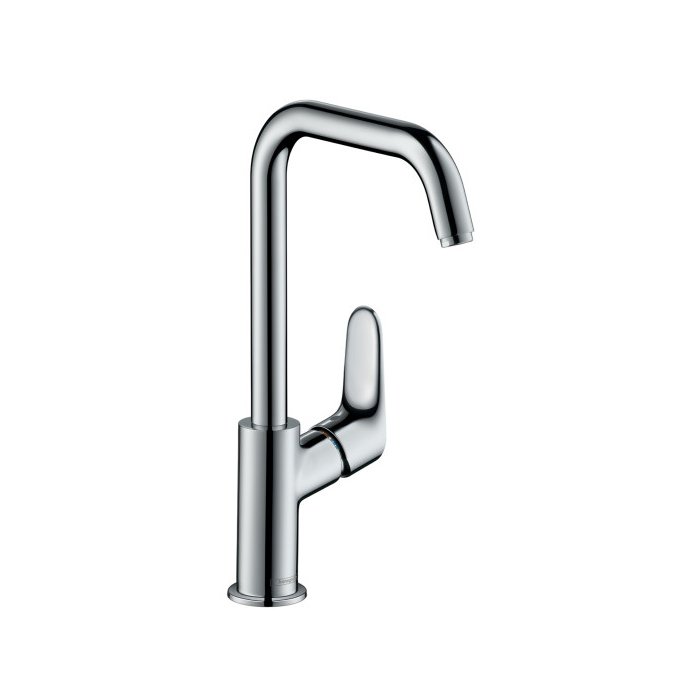 Hansgrohe 31609001 Focus Single-Hole Faucet 240 with Swivel Spout and Pop-Up Drain, 1.2 GPM in Chrome