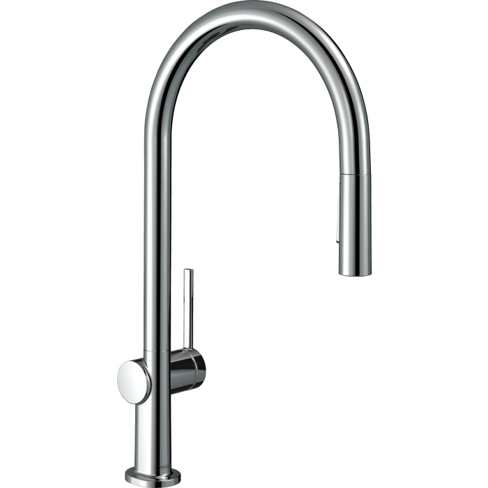 Hansgrohe 72800001 Talis N 1.75 GPM Deck Mounted HighArc O-Style 2-Spray Pull Down Kitchen Faucet with Single Lever in Polished Chrome
