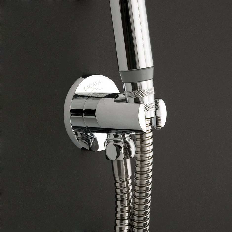 Lacava 1563-NI Cigno Water intake with a hook for hand-held shower head in Brushed Nickel