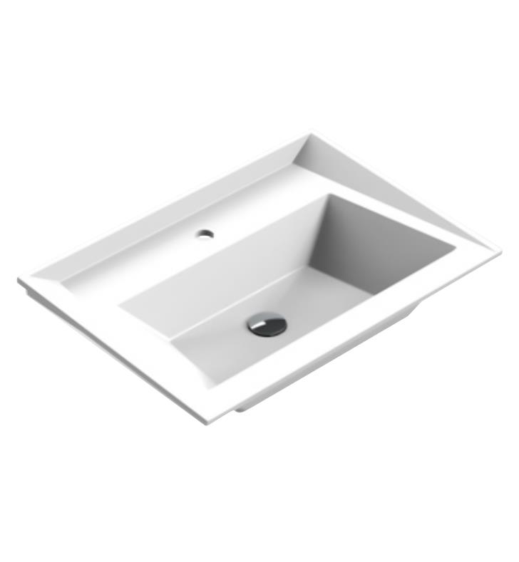Sonia 158379 Scalene 27 3/4" Single Bowl Drop-In Rectangular RX3 Bathroom Sink in White Matte