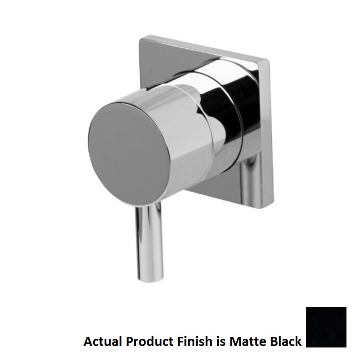 Lacava 15ST.L.S-CC-A-44 Cigno Stop Valve GPM 12 with Square Back Plate and Lever Handle Trim Only in Matte Black