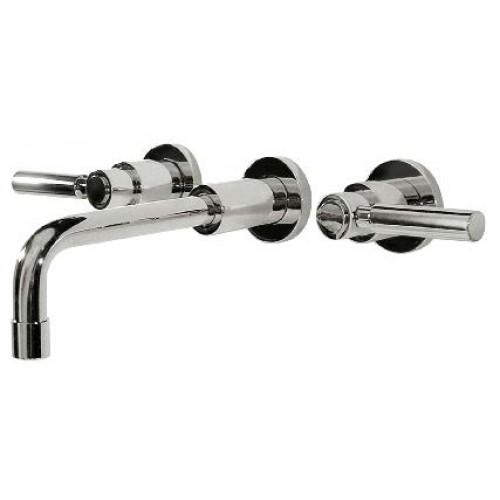 Harrington Brass Works 17-777T-17L-026 Metro Lever Wall Mount Widespread Lavatory Faucet Drain Not Included in Polished Chrome