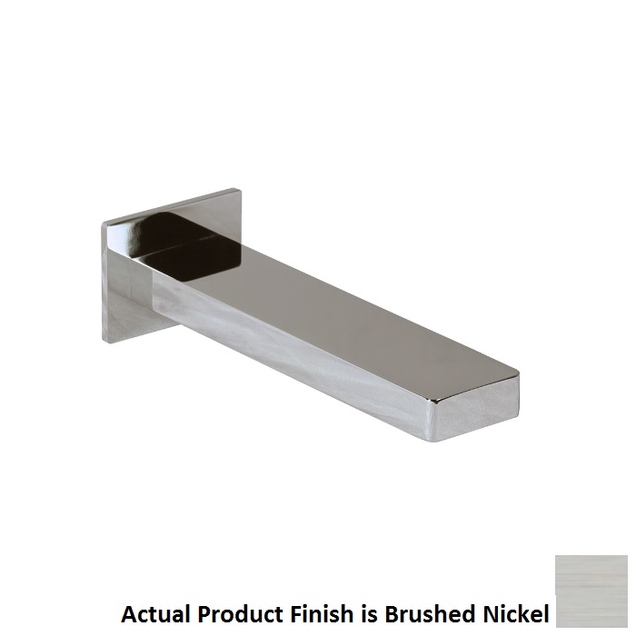 Lacava 1855.1-NI Eleganza 2 3/8" H X 8 3/4" D Wall Mount Spout for a Bathtub in Brushed Nickel (Mixer Sold Separately)