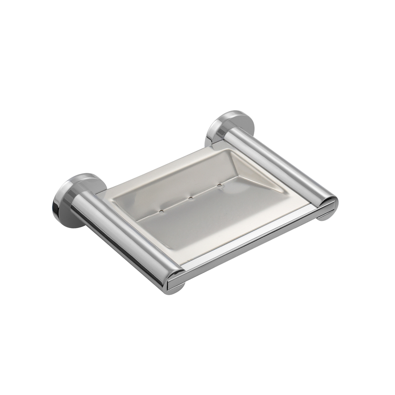 Cosmic 2050133 Architect Wall Mounted 4.3"L x 6.6"W x 1.5"H Bath Soap Dish for Screwing in Polished Chrome