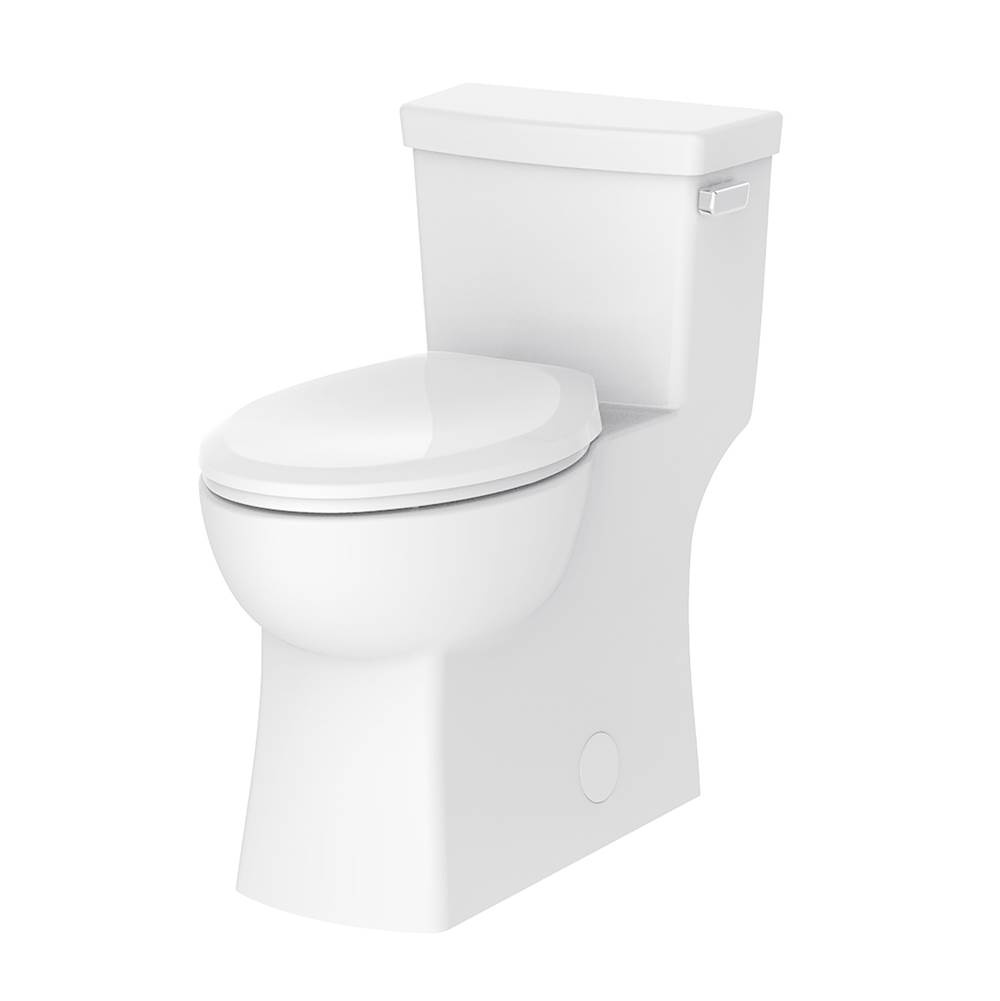 Gerber G0021187CT97 Burr Ridge™ CT 1.28 GPF 12" Rough-In One-Piece Compact Elongated ErgoHeight™ Toilet in White 