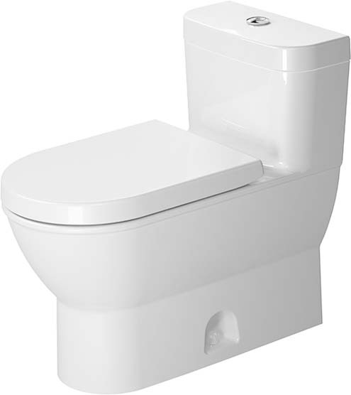 Duravit 2123010005 Darling New 1.28 GPF 12" Rough In Floor Mounted Elongated  One Piece Elongated Toilet with Top Flush Button in White (Seat Sold Separately)