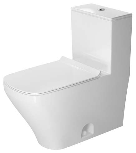 Duravit 2157010085 DuraStyle 1.28 GPF 12" Rough-In Floor Mounted Elongated One Piece Toilet with Top Flush Button in White (Seat Sold Separately)