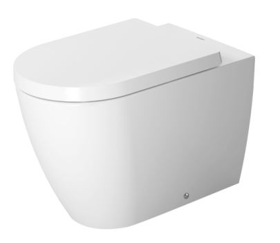 Duravit 2169090092 Me By Starck 1.28 GPF Dual Flush Floor Mounted One Piece Elongated Toilet Bowl in white (Seat Sold Separately)