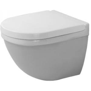 Duravit 2227090092 Starck 3 1.6 GPF Dual Flush Wall Mounted One Piece Compact Toilet Bowl with Concealed fixation in White (Seat Sold Separately)