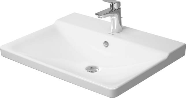 Duravit 2332650000 P3 Comforts 25-5/8" L X 19-1/2" W X 6-1/8" H Single Hole Rectangular Wall Mounted Bathroom Sink with Overflow in White