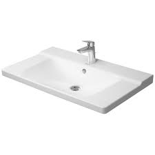 Duravit 2332850000 P3 Comforts 34" L X 20" W X 7" H Rectangular Wall Mounted Bathroom Vanity Top with Overflow in White (Vanity Base Sold Separately)