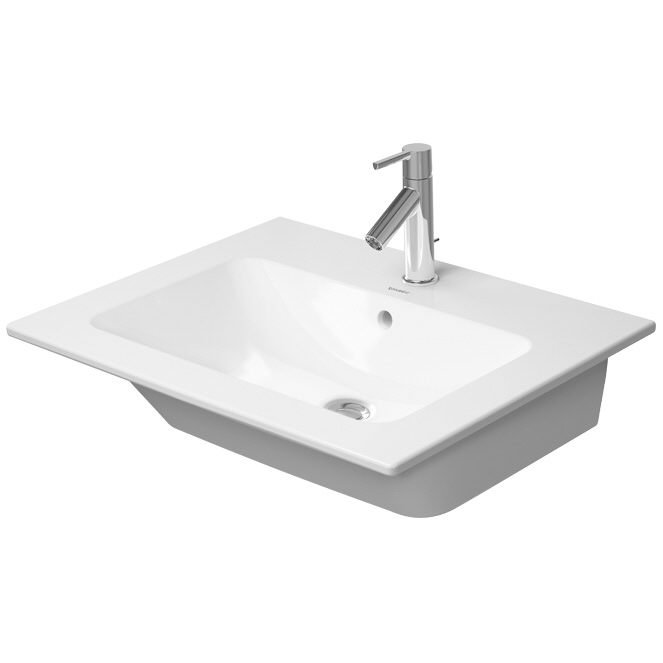 Duravit 2336630000 ME by Starck 25" L X 20" W X 8" H Rectangular Wall Mount Bathroom Vanity Top with Overflow in White(Vanity Base Sold Separately)