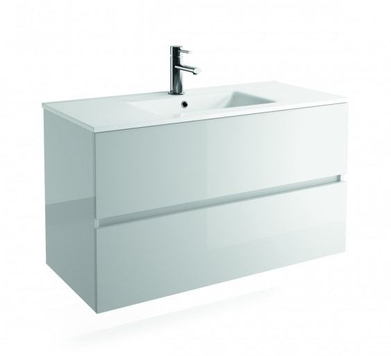 Emory and Bond 233CUBES4210WHT Modular Side Vanity Cabinet 10" x 18" x 21" in Gloss White