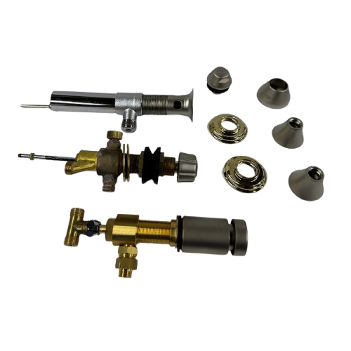Widespread Bidet Faucet Kit in Infinity Satin Nickel / Polished Brass Grohe 24019AR0 Geneva (Handles Sold Separately)
