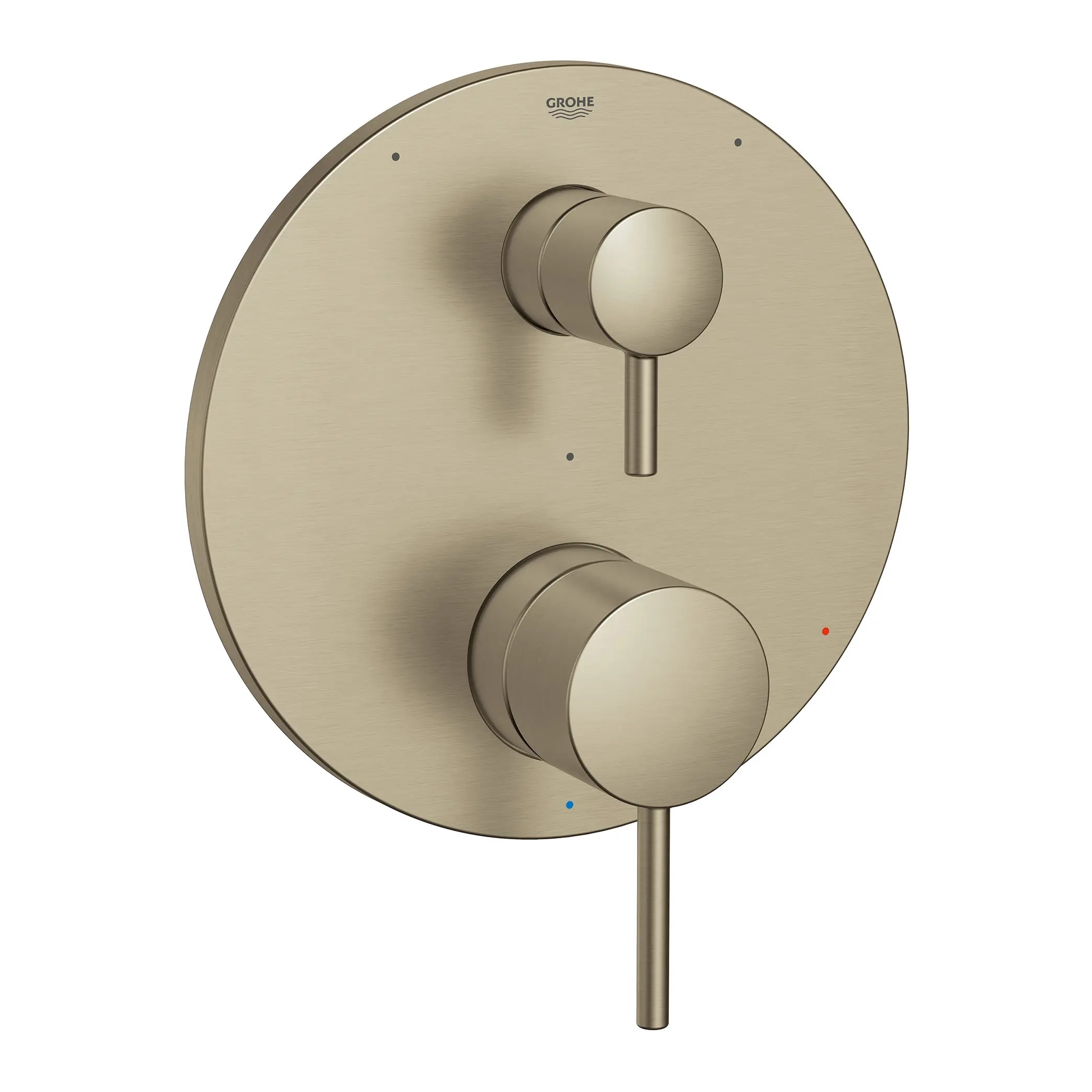 Grohe 29427EN0 Timeless Wall Mounted Three Function Pressure Balanced Valve Trim Only with Dual Lever Handles and Integrated Diverter in Brushed Nickel (Rough In Sold Separately)