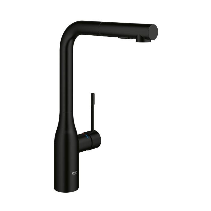 Grohe 302712430 Essence 1.75 GPM Single-Handle Pull-Out Sprayer Kitchen Faucet with Dual Spray in Matte Black