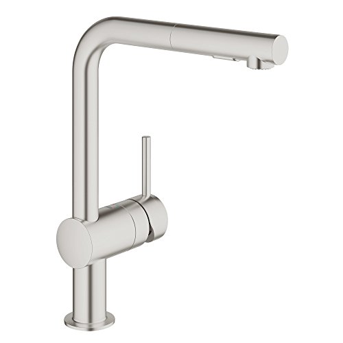 Grohe 30300DC0 GROHE Minta Single-Handle Pull-Out Kitchen Faucet, SuperSteel InfinityFinish
