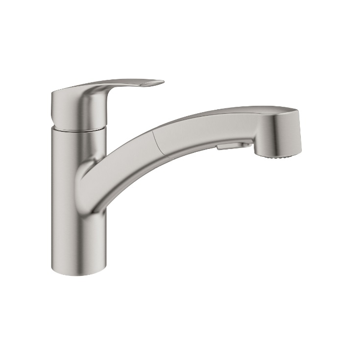 Grohe 30306DC1 Eurosmart Single-Handle Dual Spray Pull-Out Kitchen Faucet in SuperSteel Infinity