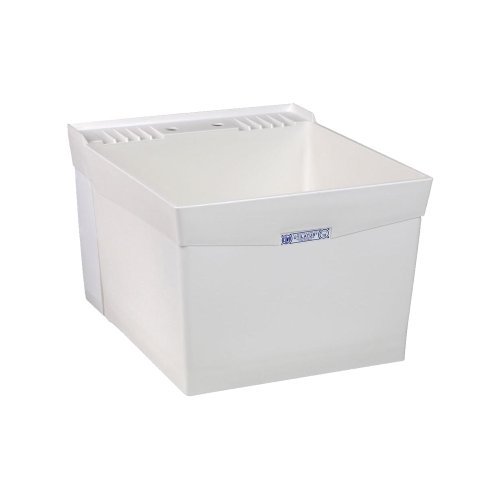 Mustee 18W Utilatub Laundry Tub Wall Mount, 24-Inch x 20-Inch, White