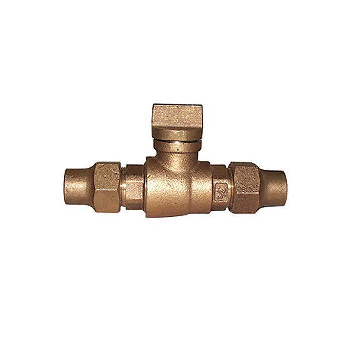 Legend 314-106NL T-5200NL 1-1/4" No Lead Bronze Flare x Flare Curb Stop