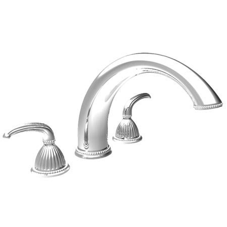 Newport Brass 3-886/01 Anise Double Handle Roman Tub Faucet with Metal Lever Handles, Forever Brass (Rough Sold Separately)