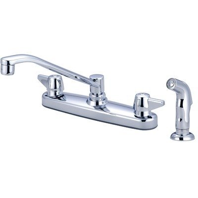 Central Brass 0149-A Double Handle Centerset Kitchen Faucet with Side Spray