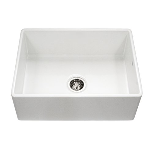 Houzer PTS-4100 WH Platus Series Apron-Front Fireclay Single Bowl Kitchen Sink, 30", White
