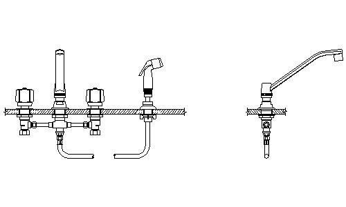 Delta 27C1151 Delta Commercial Kitchen Faucet With Spray CER-TECK Ceramic Stem Faucet