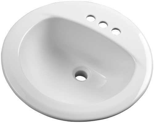 Gerber G0012884CH Plumbing 12-884-CH Maxwell, 19 In. Round, 4 In. Center To Center Drop-In Lavatory Sink, White - 285388