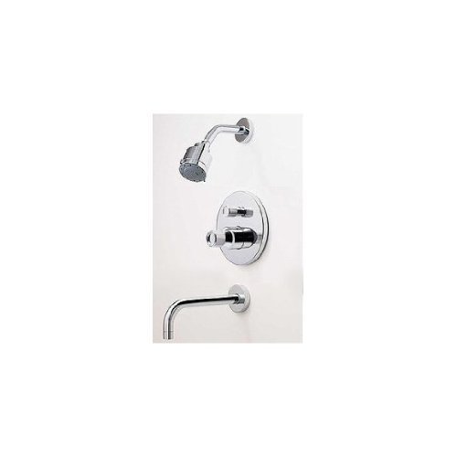 Porcher 5450602.002 Tub And Shower Pressure Balance Trim With Lever Handle in Polished Chrome