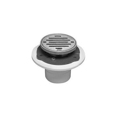 Mountain Plumbing MT507P/BRN Solid Brass Drain Kits with 4" Round PVC Shower Drain Finish: Brushed Nickel