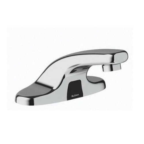 Sloan 3315137BT Optima EBF650-BAT-BDM-CP 0.5 GPM Optima Battery Powered Deck Mounted Low Integrated Base Body Faucet with Multi-Laminar Spray In Polished Chrome