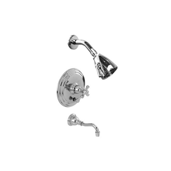 Newport Brass 3-7302/26 Single Handle Tub and Shower Valve Trim Kit with Single Fun in Polished Chrome (cross handle not included)